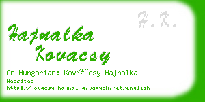 hajnalka kovacsy business card